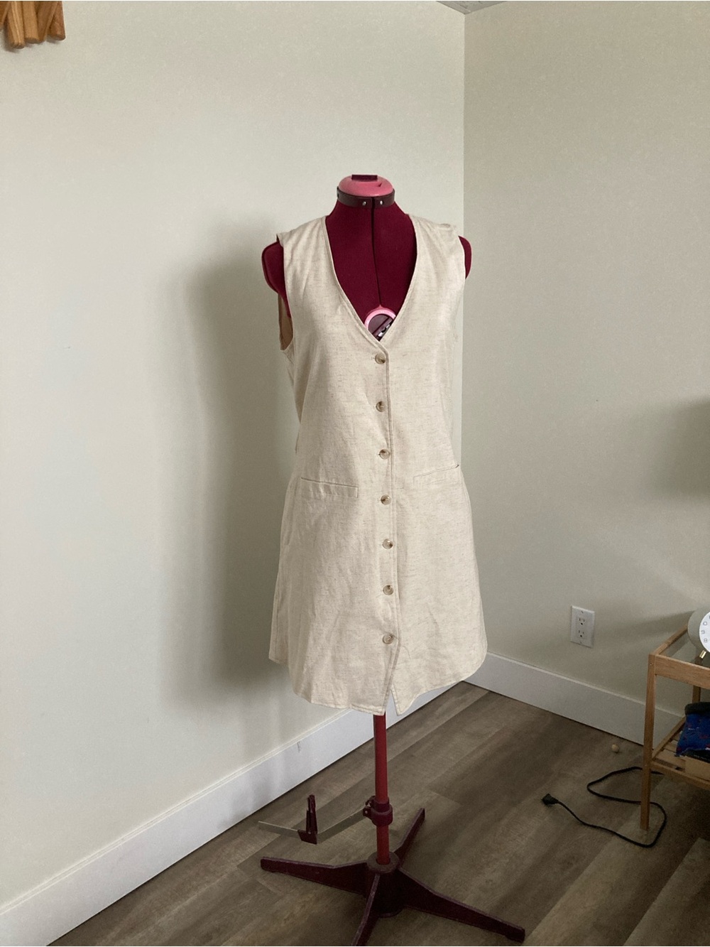 FRNCH Cream Button-Front V-Neck Vest